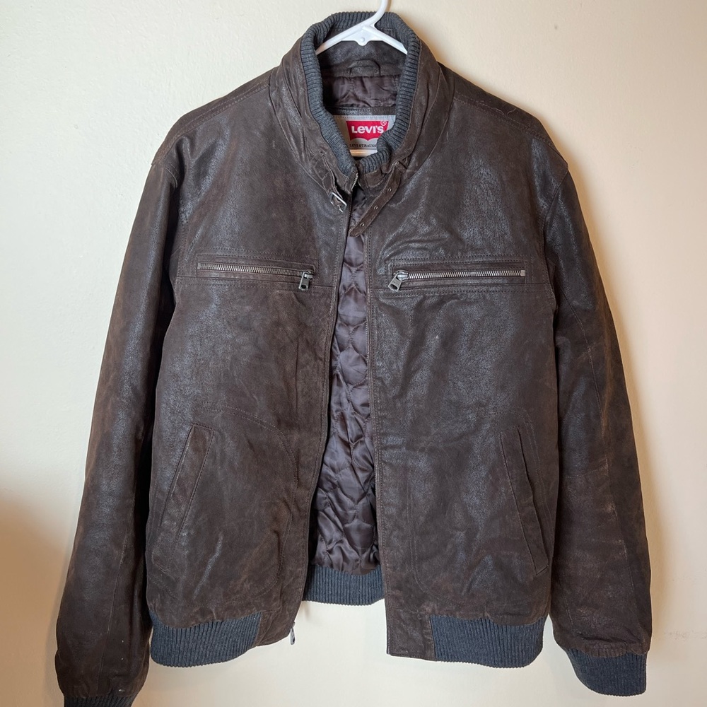 Vintage Levi’s Leather Bomber Zip Jacket